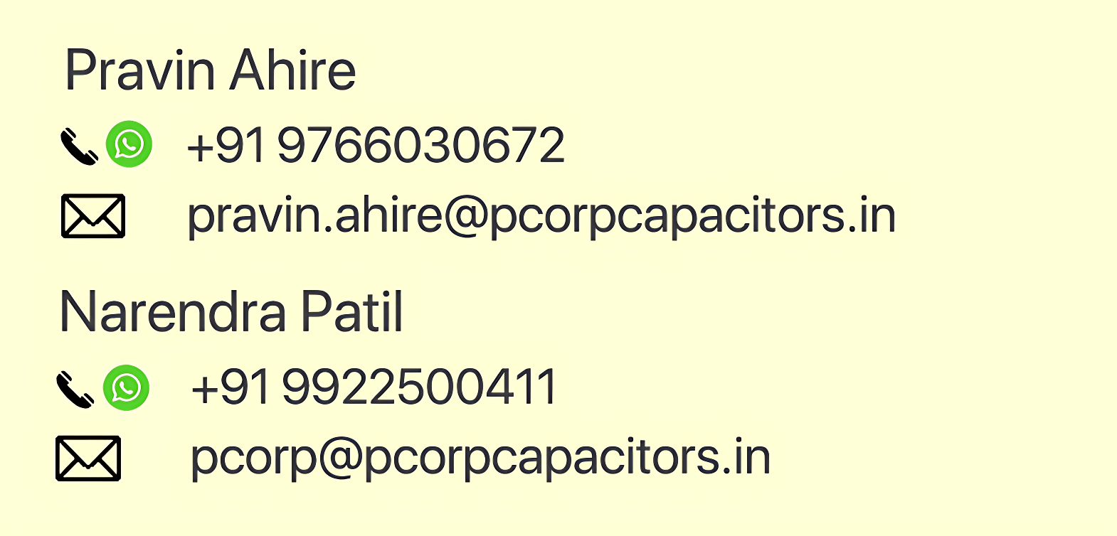 Contact phone numbers