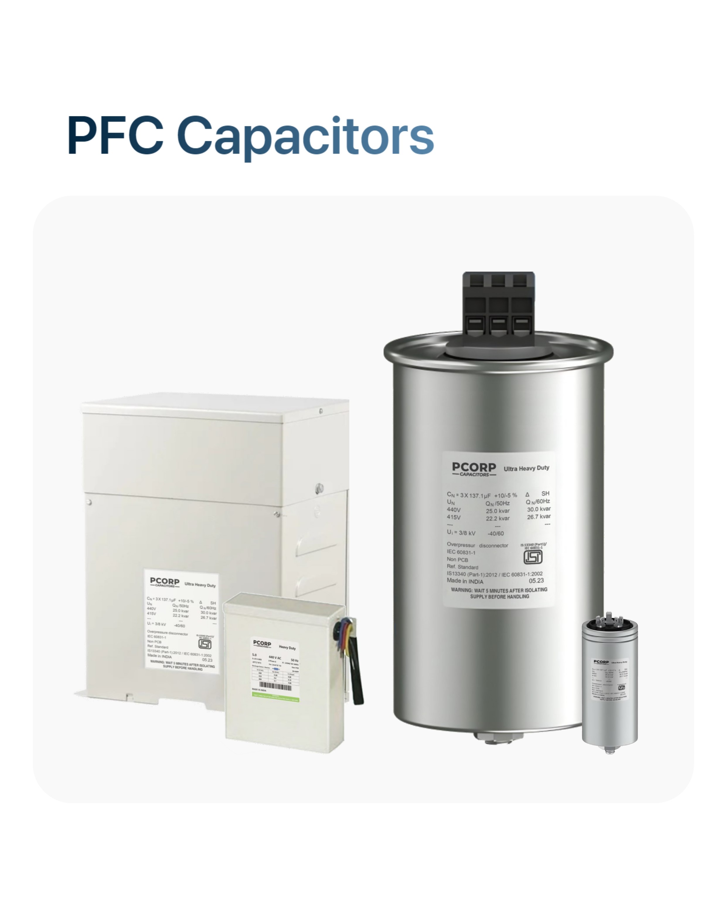 PCORP Capacitors: Power Factor Correction (PFC) Capacitor images